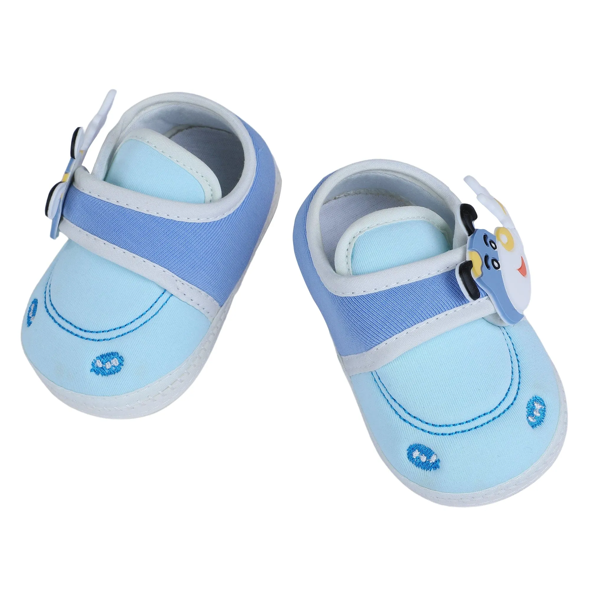 Baby Moo Puppy Face Soft Sole Anti-Slip Booties - Blue